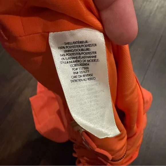 Alice + Olivia Emery Draped Crepe Playsuit Orange Size 2 - Picture 6 of 8